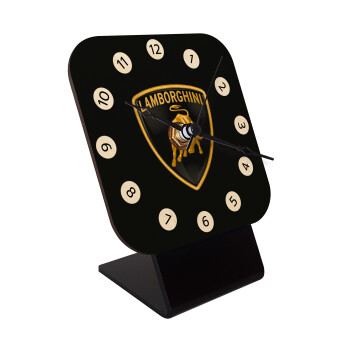 Lamborghini, Quartz Table clock in natural wood (10cm)