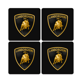 Lamborghini, ΣΕΤ 4 Σουβέρ ξύλινα τετράγωνα (9cm)