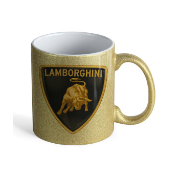 Lamborghini, Κούπα Χρυσή Glitter που γυαλίζει, κεραμική, 330ml