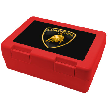 Lamborghini, Children's cookie container RED 185x128x65mm (BPA free plastic)