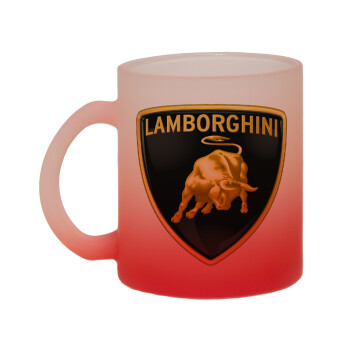 Lamborghini, Κούπα γυάλινη δίχρωμη με βάση το κόκκινο ματ, 330ml