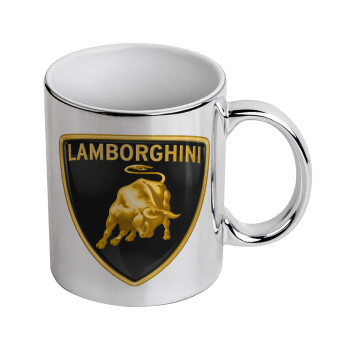 Lamborghini, Κούπα κεραμική, ασημένια καθρέπτης, 330ml