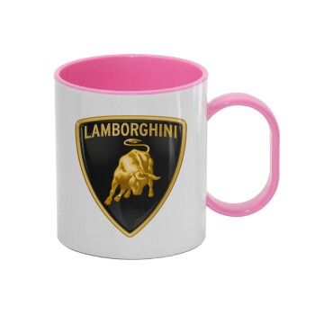 Lamborghini, Κούπα (πλαστική) (BPA-FREE) Polymer Ροζ για παιδιά, 330ml
