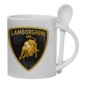 Lamborghini, Ceramic coffee mug with Spoon, 330ml (1pcs)