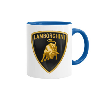 Lamborghini, Mug colored blue, ceramic, 330ml