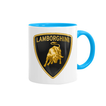 Lamborghini, Κούπα χρωματιστή γαλάζια, κεραμική, 330ml