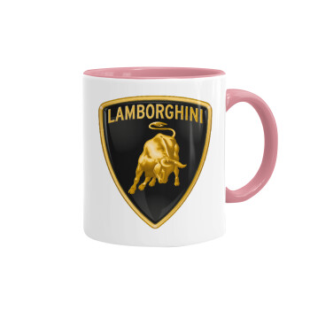 Lamborghini, Κούπα χρωματιστή ροζ, κεραμική, 330ml