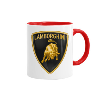Lamborghini, Κούπα χρωματιστή κόκκινη, κεραμική, 330ml