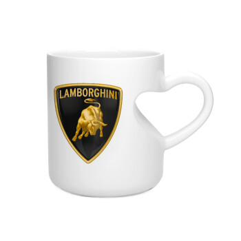 Lamborghini, Κούπα καρδιά λευκή, κεραμική, 330ml