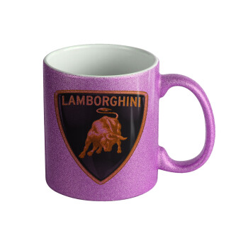 Lamborghini, Κούπα Μωβ Glitter που γυαλίζει, κεραμική, 330ml