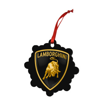 Lamborghini, Christmas ornament snowflake wooden 7.5cm
