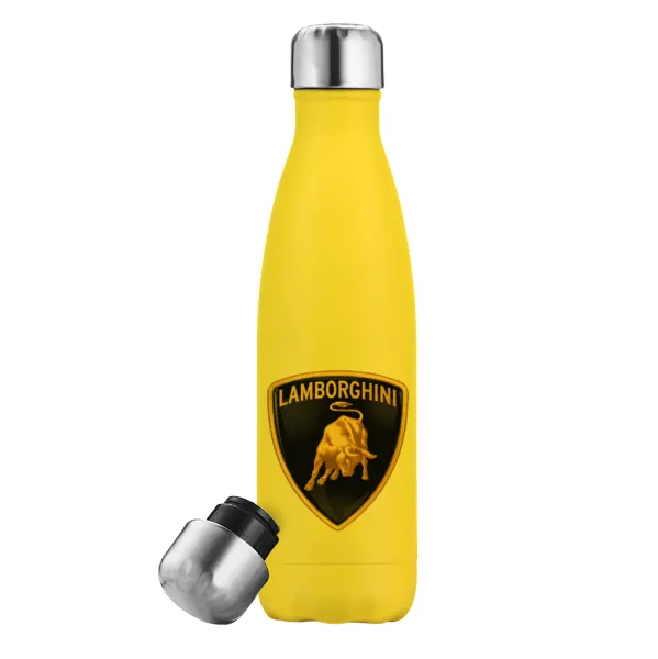 Lamborghini — Yellow Stainless Steel Metallic Thermos, double-walled, 500ml
