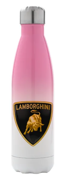 Lamborghini — Μεταλλικό παγούρι θερμός Ροζ/Λευκό (Stainless steel), διπλού τοιχώματος, 500ml