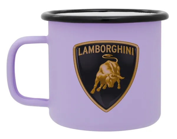 Lamborghini — Metal enamel mug, matte light pastel purple, 360ml