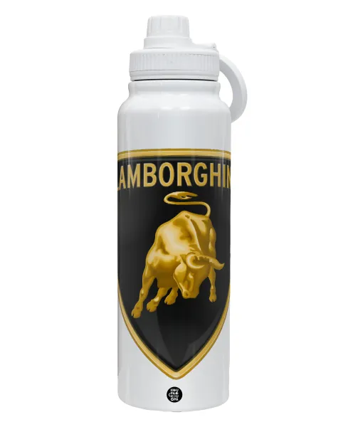 Lamborghini — Θερμός 1L Ανοξείδωτο με Βάση Κινητού & Διπλά Τοιχώματα