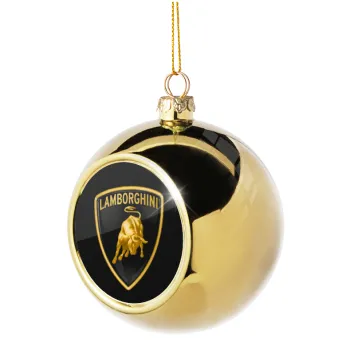 Lamborghini, Golden Christmas tree ball ornament 8cm
