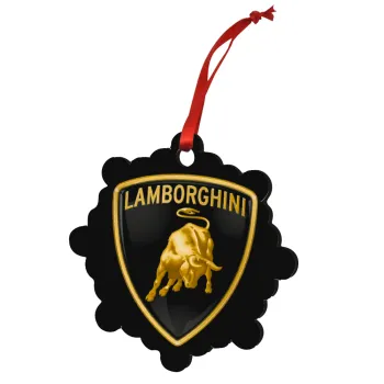 Lamborghini, Christmas ornament snowflake wooden 7.5cm