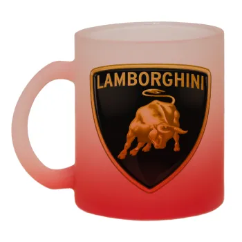 Lamborghini, Κούπα γυάλινη δίχρωμη με βάση το κόκκινο ματ, 330ml