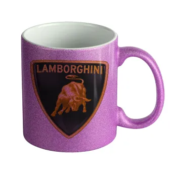 Lamborghini, Κούπα Μωβ Glitter που γυαλίζει, κεραμική, 330ml