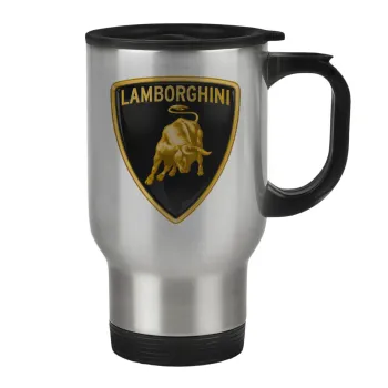 Lamborghini, Stainless steel travel mug with lid, double wall 450ml
