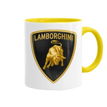 Lamborghini, Κούπα χρωματιστή κίτρινη, κεραμική, 330ml
