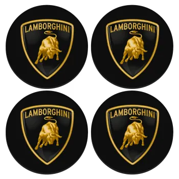 Lamborghini, ΣΕΤ 4 Σουβέρ ξύλινα στρογγυλά (9cm)