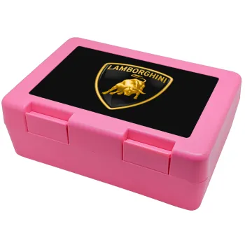 Lamborghini, Children's cookie container PINK 185x128x65mm (BPA free plastic)