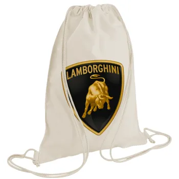 Lamborghini, Backpack bag GYMBAG natural (28x40cm)