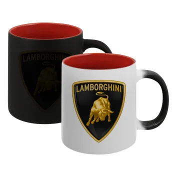 Lamborghini, Κούπα Μαγική εσωτερικό κόκκινο, κεραμική, 330ml που αλλάζει χρώμα με το ζεστό ρόφημα