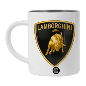 Lamborghini, BIG Mug Stainless steel double wall (450ml, White)