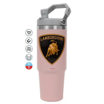 Lamborghini, Pink color, 890ml (30oz) stainless Steel Tumbler with Handle
