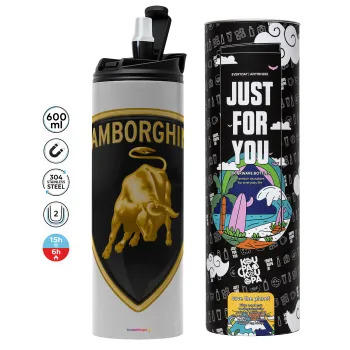 Lamborghini, Tumbler stainless steel GREY 600ml