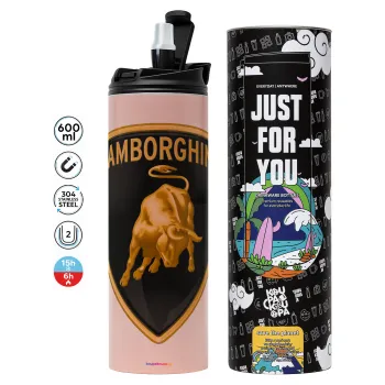 Lamborghini, Tumbler stainless steel PINK 600ml