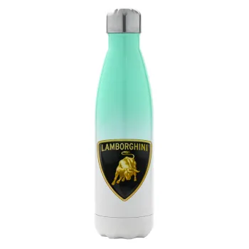 Lamborghini, Metal mug thermos Green/White (Stainless steel), double wall, 500ml