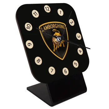 Lamborghini, Quartz Table clock in natural wood (10cm)