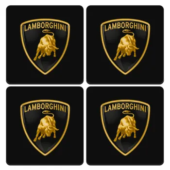 Lamborghini, ΣΕΤ 4 Σουβέρ ξύλινα τετράγωνα (9cm)