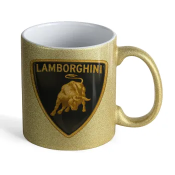 Lamborghini, Κούπα Χρυσή Glitter που γυαλίζει, κεραμική, 330ml
