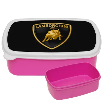 Lamborghini, ΡΟΖ παιδικό δοχείο φαγητού (lunchbox) πλαστικό (BPA-FREE) Lunch Βox M18 x Π13 x Υ6cm