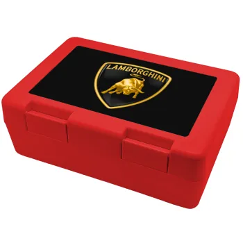 Lamborghini, Παιδικό δοχείο κολατσιού ΚΟΚΚΙΝΟ 185x128x65mm (BPA free πλαστικό)