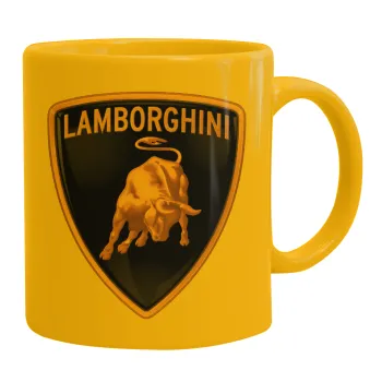 Lamborghini, Ceramic coffee mug yellow, 330ml