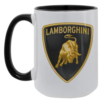 Lamborghini, Κούπα Mega 15oz, κεραμική Μαύρη, 450ml