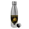 Metallic water bottle, stainless steel, 750ml