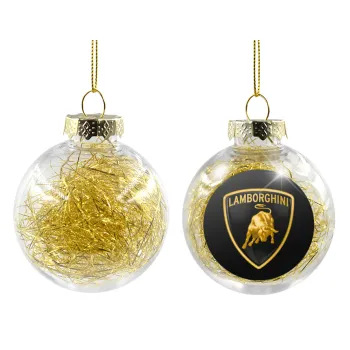 Lamborghini, Transparent Christmas tree ball ornament with gold filling 8cm