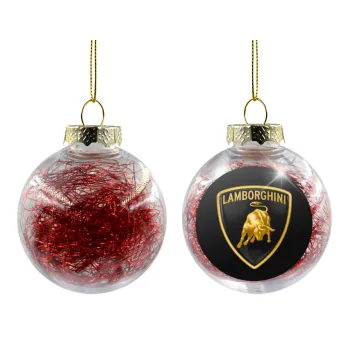 Lamborghini, Transparent Christmas tree ball ornament with red filling 8cm
