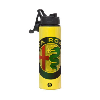 Alfa Romeo, Metallic water bottle with safety lid, 850ml aluminum