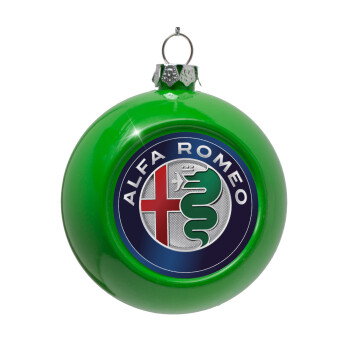Alfa Romeo, Green Christmas tree ornament bauble 8cm