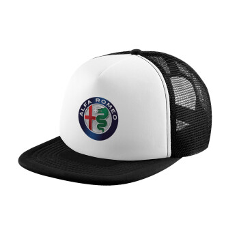 Alfa Romeo, Καπέλο Soft Trucker με Δίχτυ Black/White 