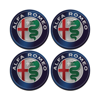 Alfa Romeo, SET of 4 round wooden coasters (9cm)