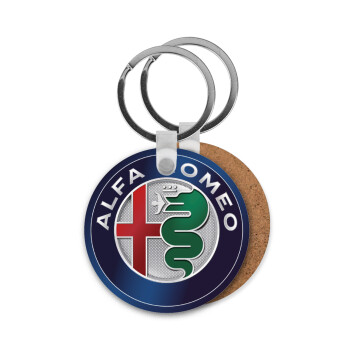 Alfa Romeo, Μπρελόκ Ξύλινο στρογγυλό MDF Φ5cm