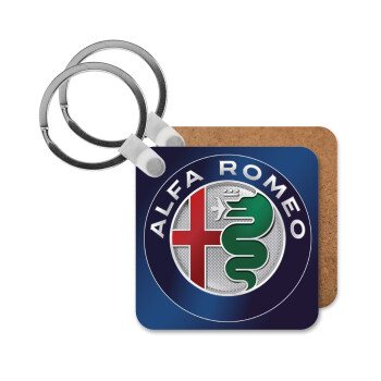 Alfa Romeo, Μπρελόκ Ξύλινο τετράγωνο MDF 5cm (3mm πάχος)